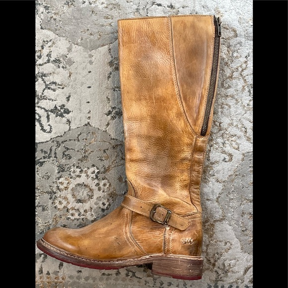 Bed Stu Tan Leather Combat Boots - Picture 3 of 6